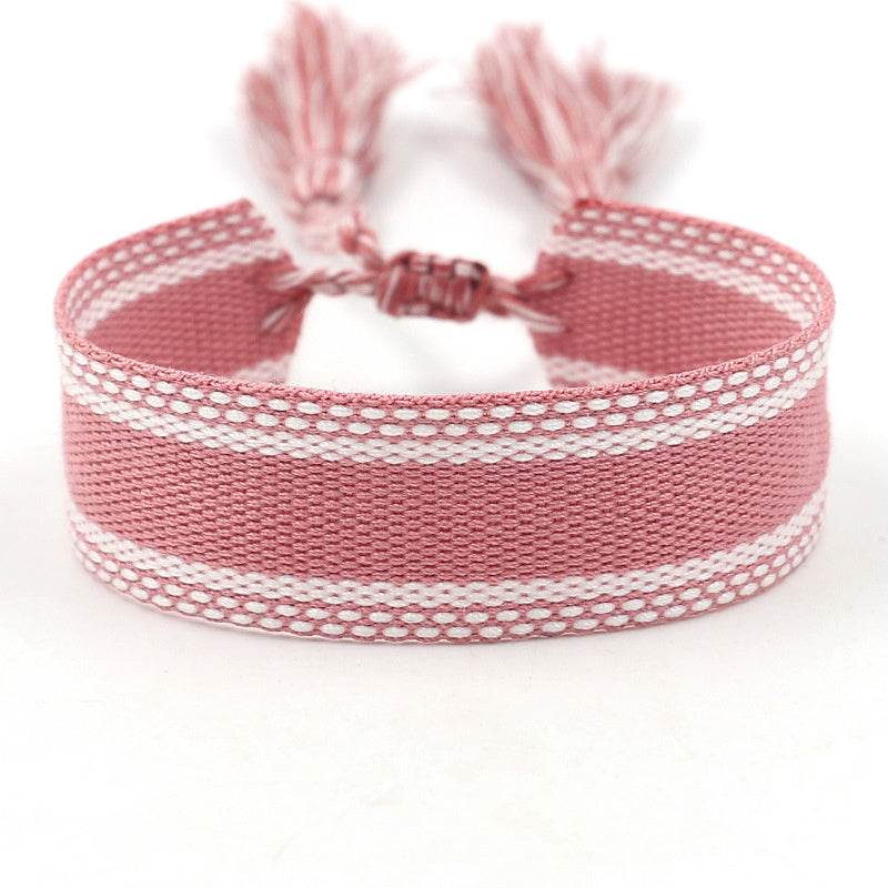 Braided Bracelet European And American Embroidery Letter