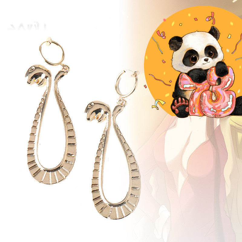 European And American Alloy Earrings Have No Ear Holes