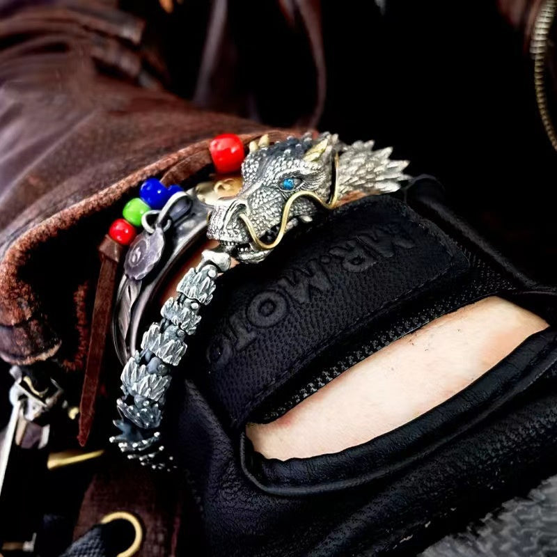 Handmade Retro Domineering Dragon Head Bracelet Men's Fashion