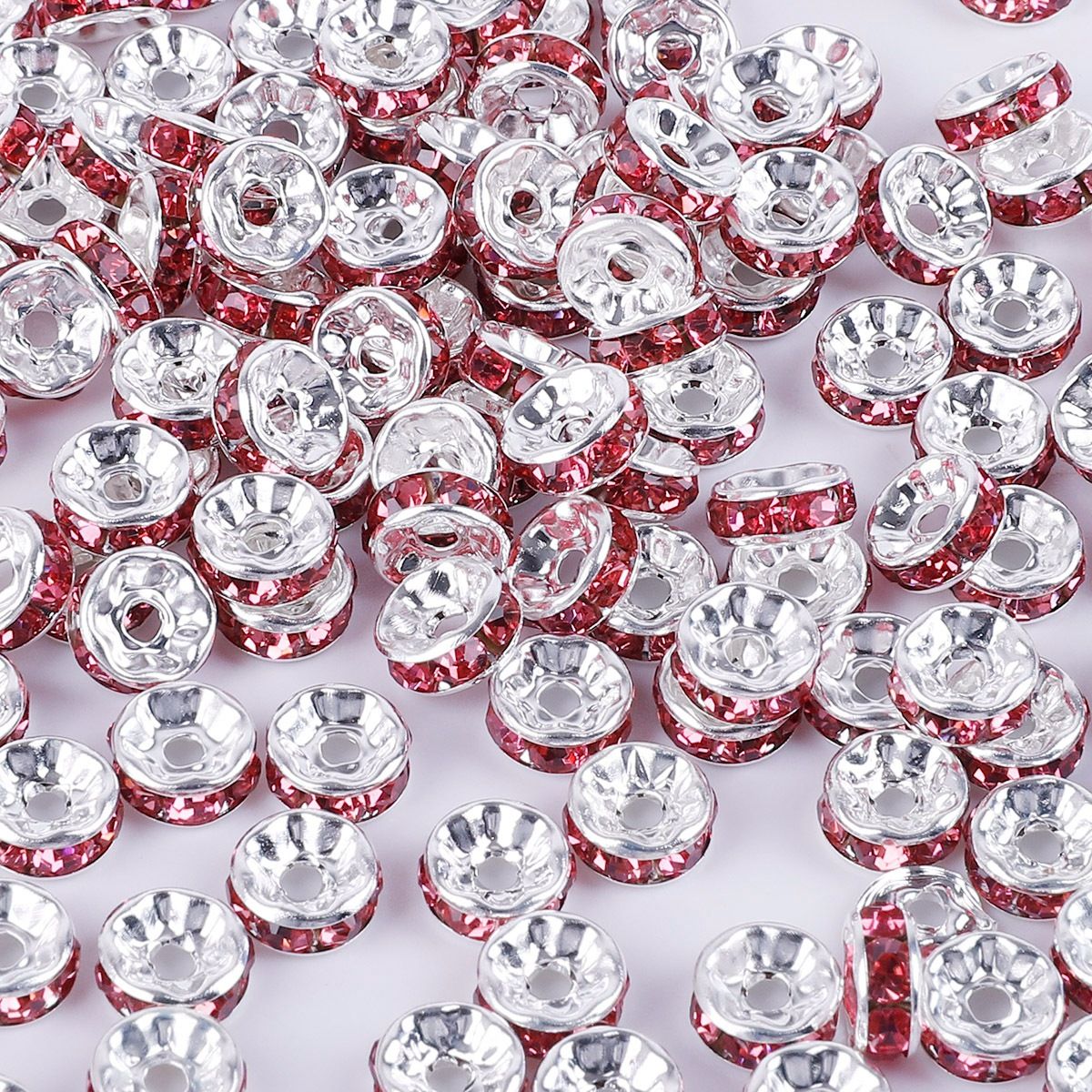 50 Pieces Price Electroplating Inlaid Color Diamond Wheel Hoop Flat Piece Diy Flat Ornament Accessories Interval Sequin Iron Material