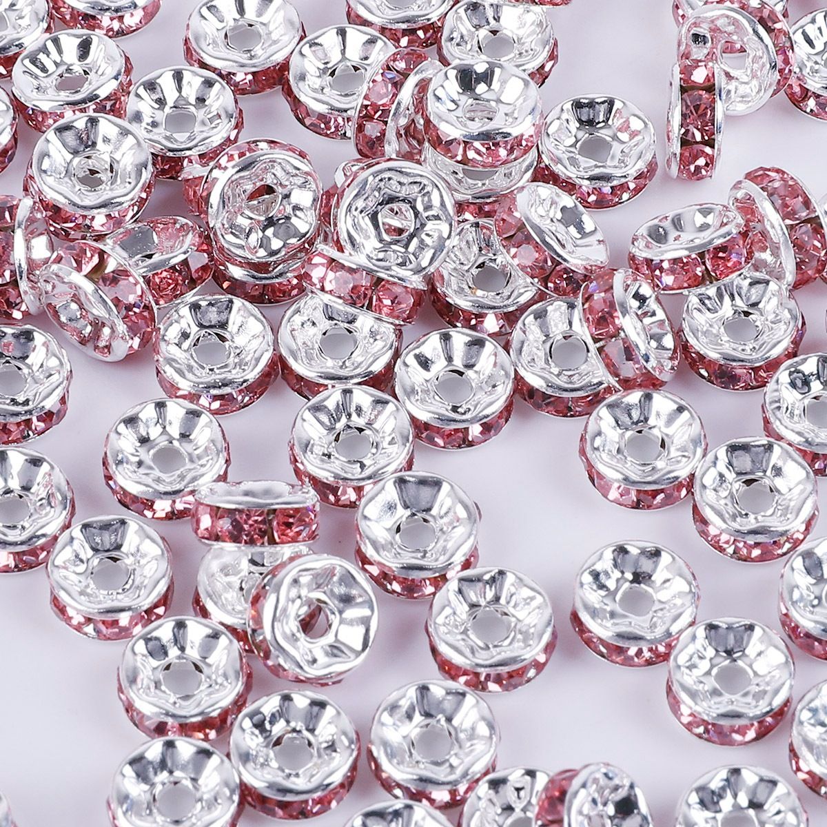 50 Pieces Price Electroplating Inlaid Color Diamond Wheel Hoop Flat Piece Diy Flat Ornament Accessories Interval Sequin Iron Material