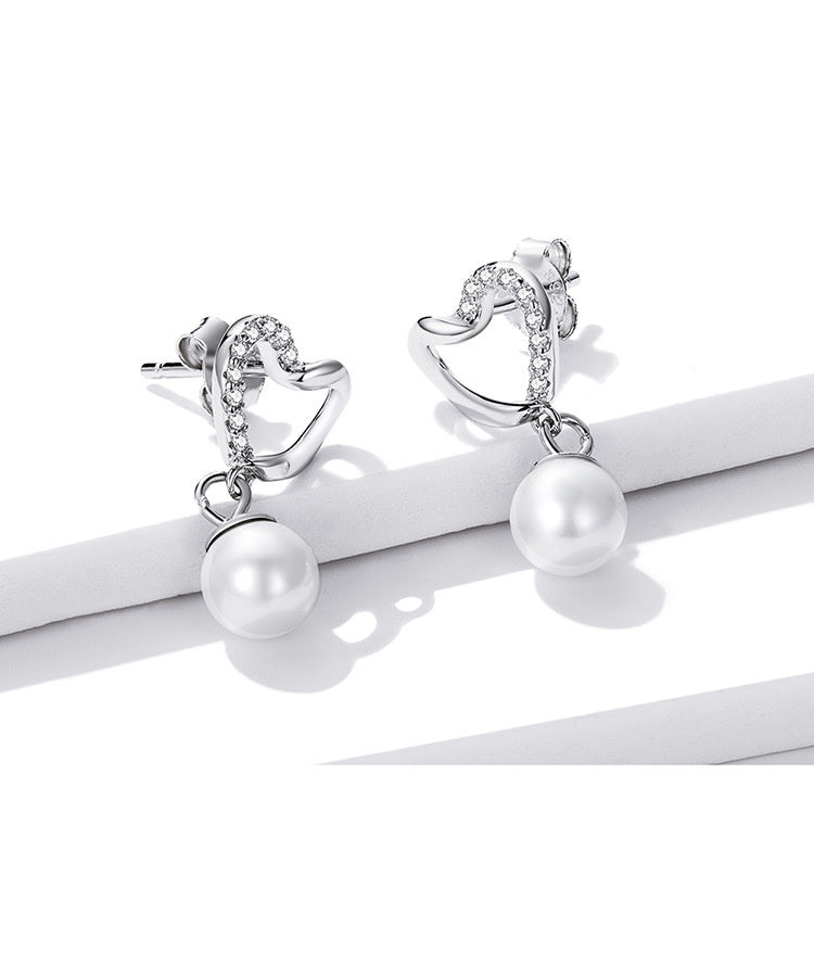Diamond-studded Women's Love Beads Elegant Earrings Women