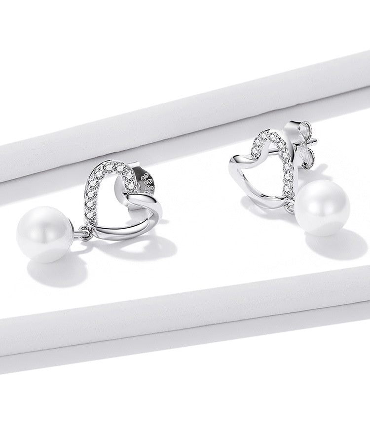 Diamond-studded Women's Love Beads Elegant Earrings Women
