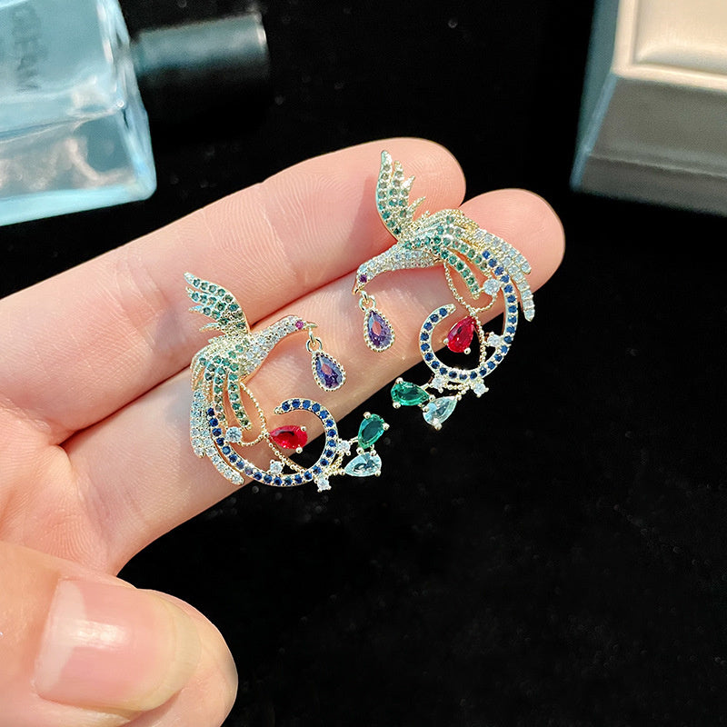 Coloured Zirconia Stud Earrings For Women