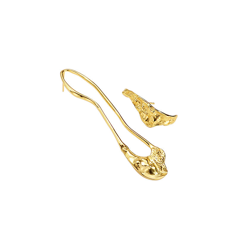Women's Fashion Sterling Silver Long Textured Earrings