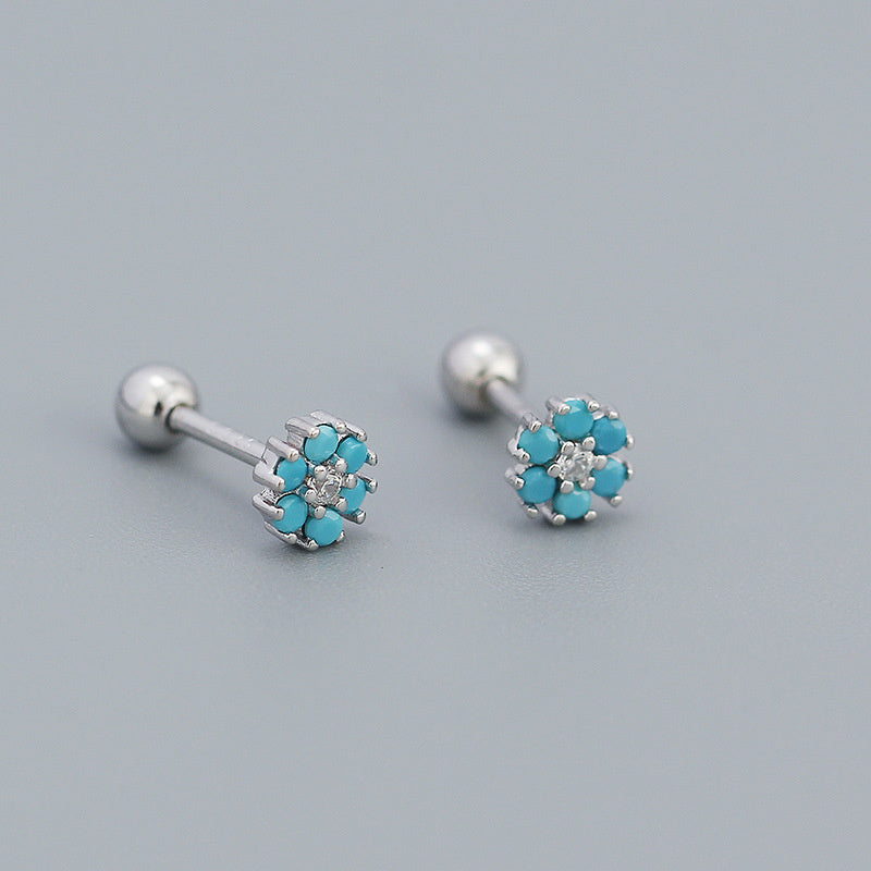 Beautiful Blue Earrings Fashionable Pine