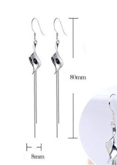 Elegant Female Silvering Earrings Exaggerated Twisted Pieces