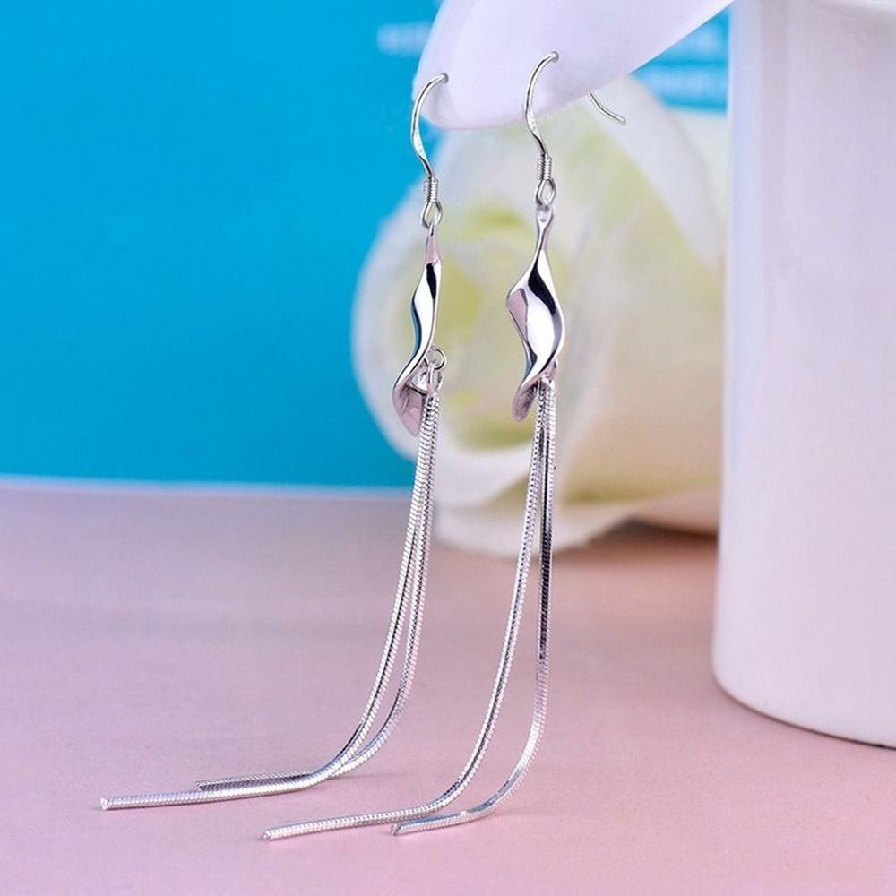 Elegant Female Silvering Earrings Exaggerated Twisted Pieces