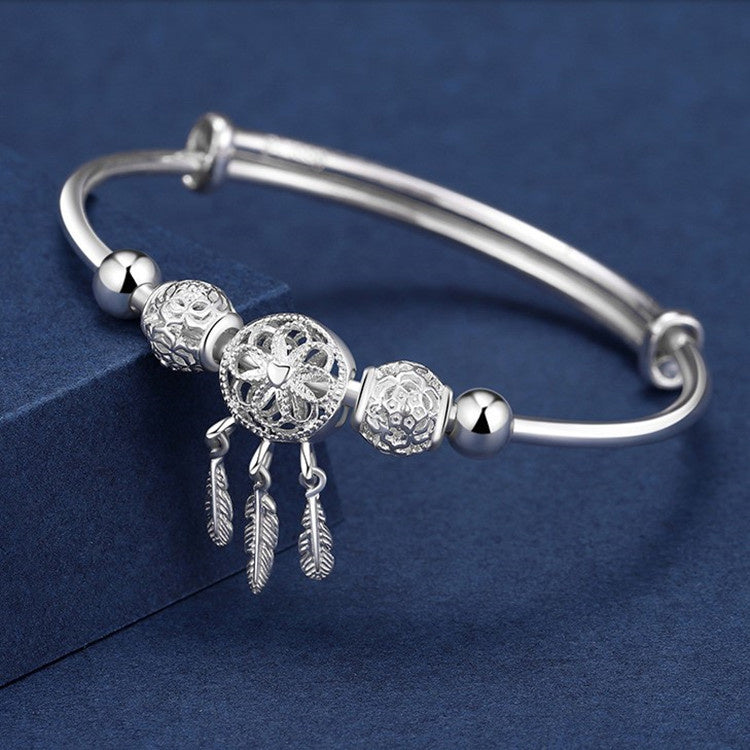 Dreamcatcher Vintage Lucky Beads Elegant Bracelet Push-pull Adjustable Bracelet