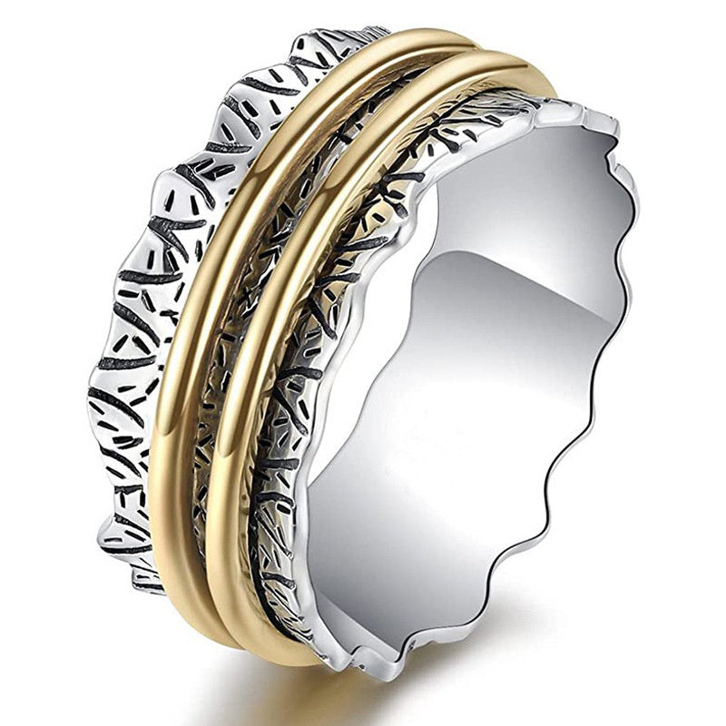 European And American Creative Fashion Revolving Decompression Ring Retro