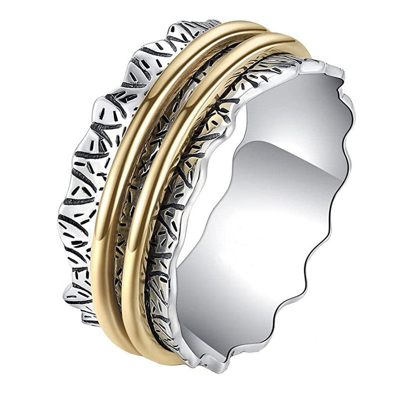 European And American Creative Fashion Revolving Decompression Ring Retro