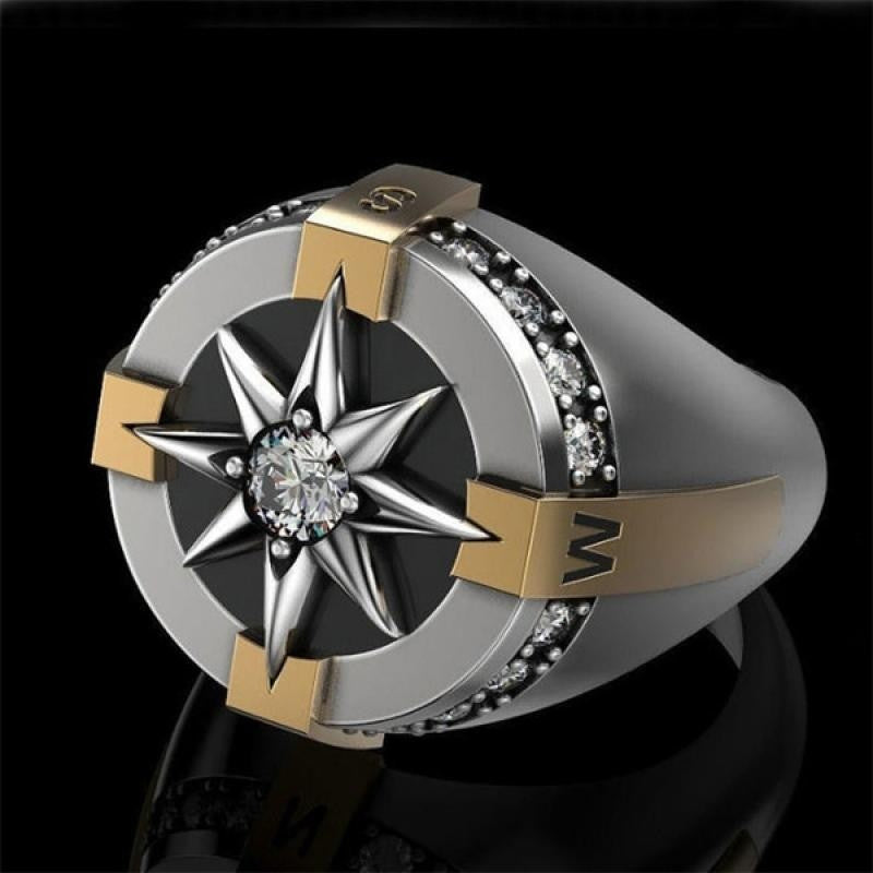 Cross Sunflower Micro Diamond Round Ring