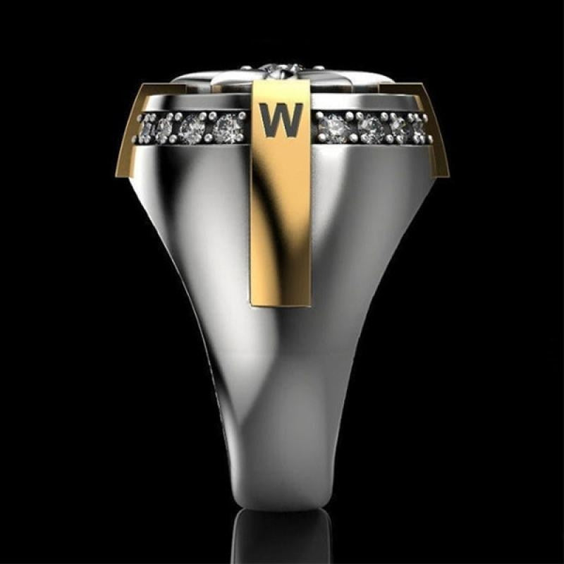 Cross Sunflower Micro Diamond Round Ring