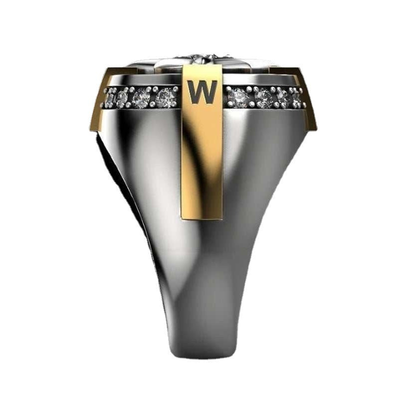 Cross Sunflower Micro Diamond Round Ring