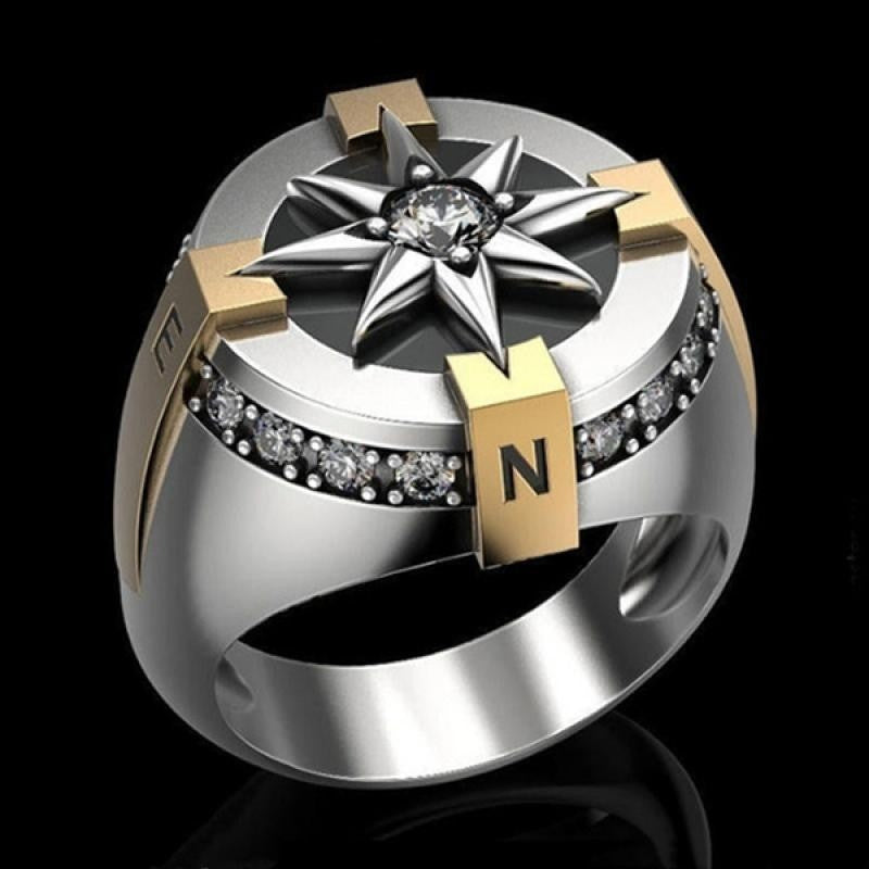 Cross Sunflower Micro Diamond Round Ring